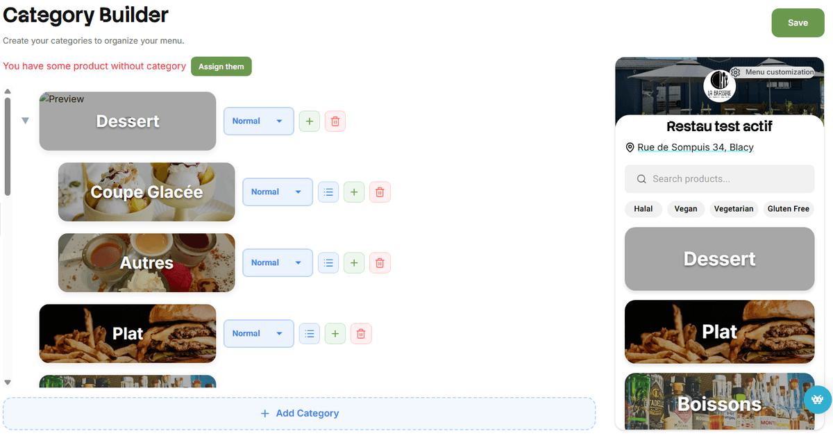 Menu Builder & Mobile Experience